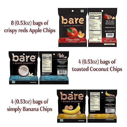 Bare Bare Baked Crunchy, Fruit Variety Pack, 0.53 Ounce (Pack of 16)
