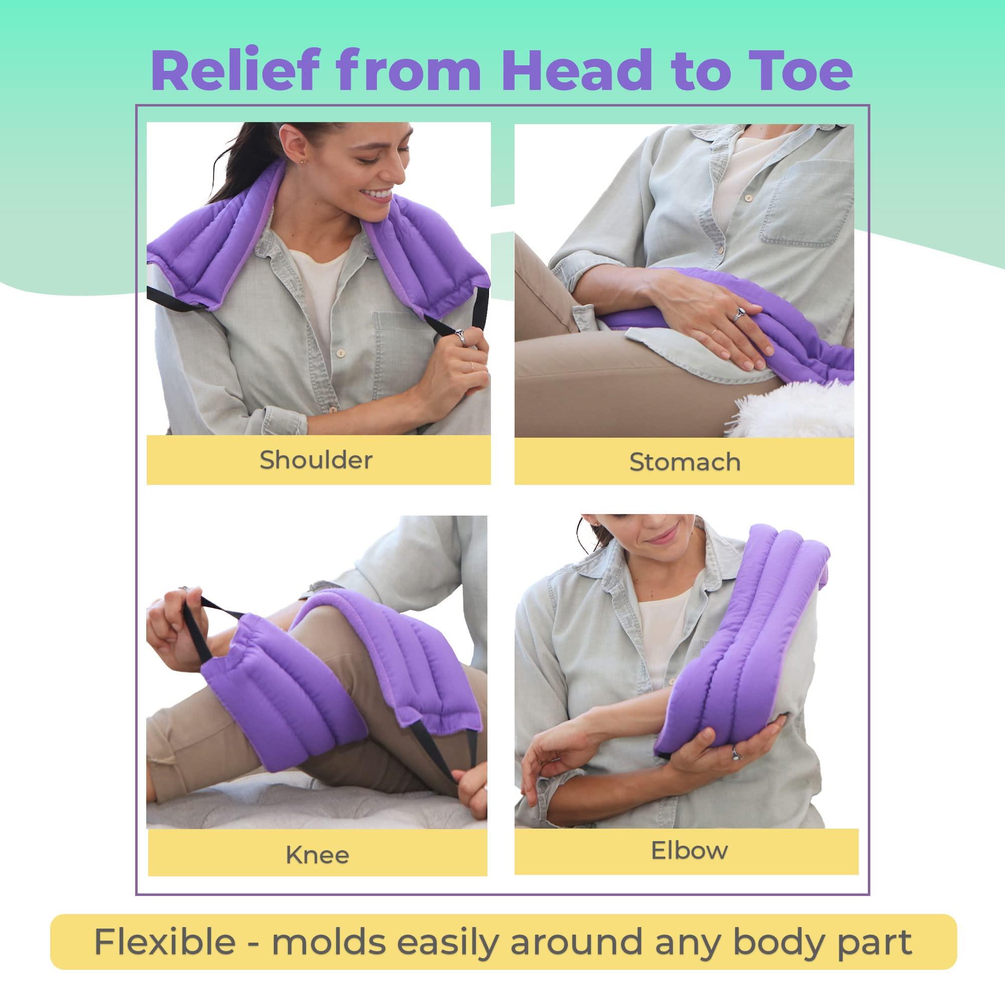 MY HEATING PAD Microwavable Heating Pads for Lower Back, Neck, and Shoulder Pain Relief - Moist Microwave Heating Pad for Muscles and Joints - Microwave Hot Pack Heat Pad for Cramps -2 Heat Pack Purple
