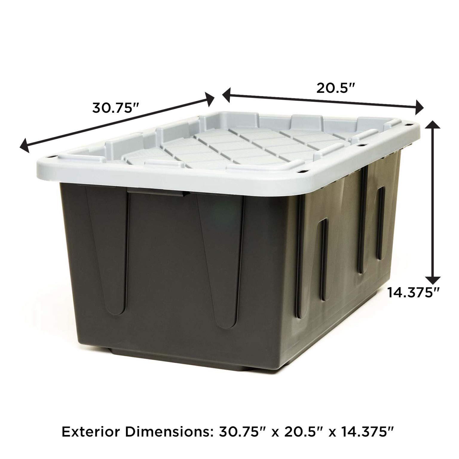ECOstorage ECOstorage 4427EBKDC.02 Box Tough Recycled Plastic Storage Container, 27 Gallon, Black, 2 Count
