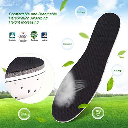 Sonew Invisible Height Increase Insoles, 3Sizes Sport Shock Absorbing Breathable Heel Lift Insert Shoes Pad for Men and Women (Black)(3CM)