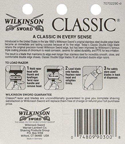 WILKINSON Wilkinson Sword Classic Stainless Steel Double Edge Razor Blades 5 Count (Pack of 20)