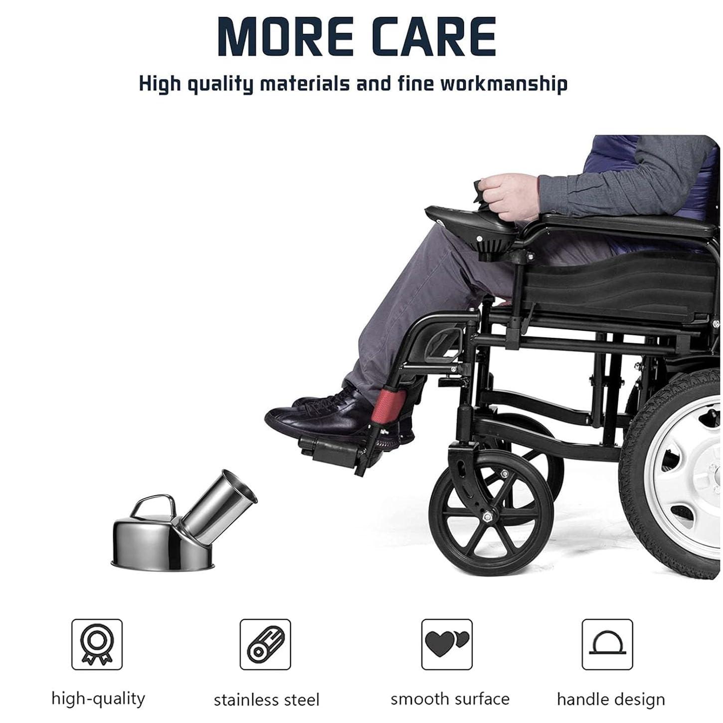 MIFANI Male Urinal Urine Bottle for Men,Stainless Steel Urinals Hand Held Pee Bottle for Men, Professional Urinal Bottle Spill Proof 7Cm Large Diameter Design for Car, Travel, Elderly, Incontinence, 1300Ml