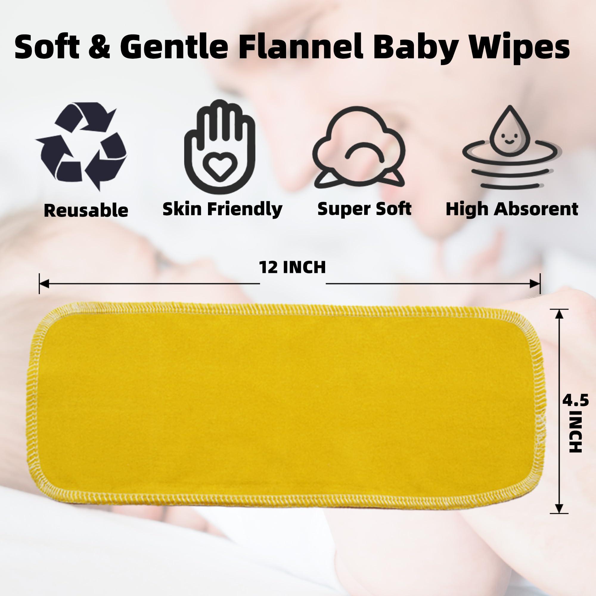 BreodyEco BreodyEco Reusable Toilet Paper - 30 Pcs Washable Bidet Towels Cloth Wipes -2 Sided Flannel Absorbent Colored Paperless Toilet Paper Towels Roll