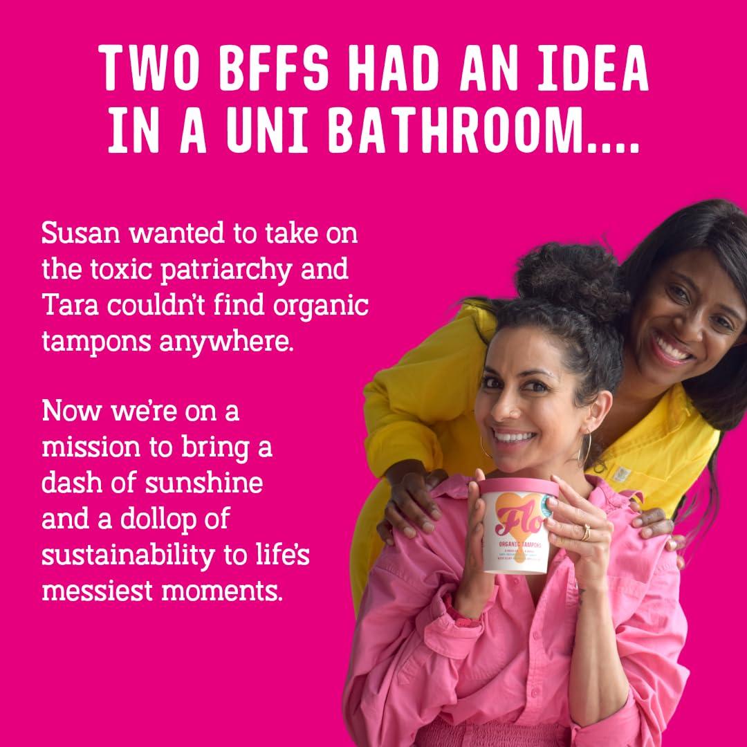 FLO FLO Organic Bamboo Period Pads for Women, Biodegradable, Winged, Feminine Care, Organic Menstrual Products, Plant-Based, Plastic-Free, Sanitary Napkins, Night Pads, Black-Owned, Compostable,14 Count