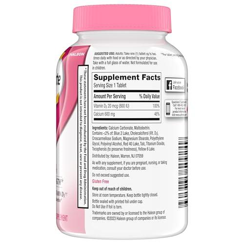 Caltrate Caltrate 600 Plus D3 Calcium and Vitamin D Supplement Tablets, Bone Health Supplements for Adults - 120 Count
