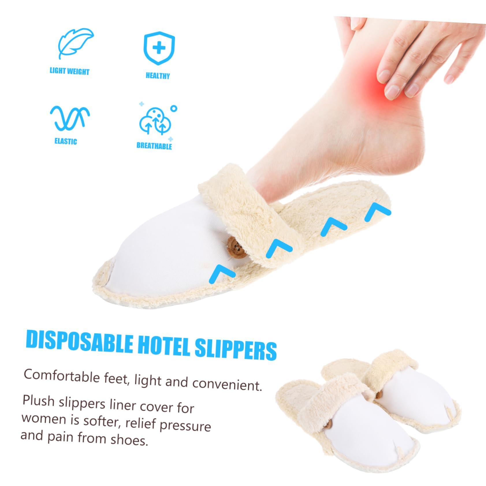 SOESFOUFU SOESFOUFU Warm Slippers for Women Thick Cotton Covers Removable Washable Lining Fur Insoles Fluffy Indoor Outdoor Slippers Inserts