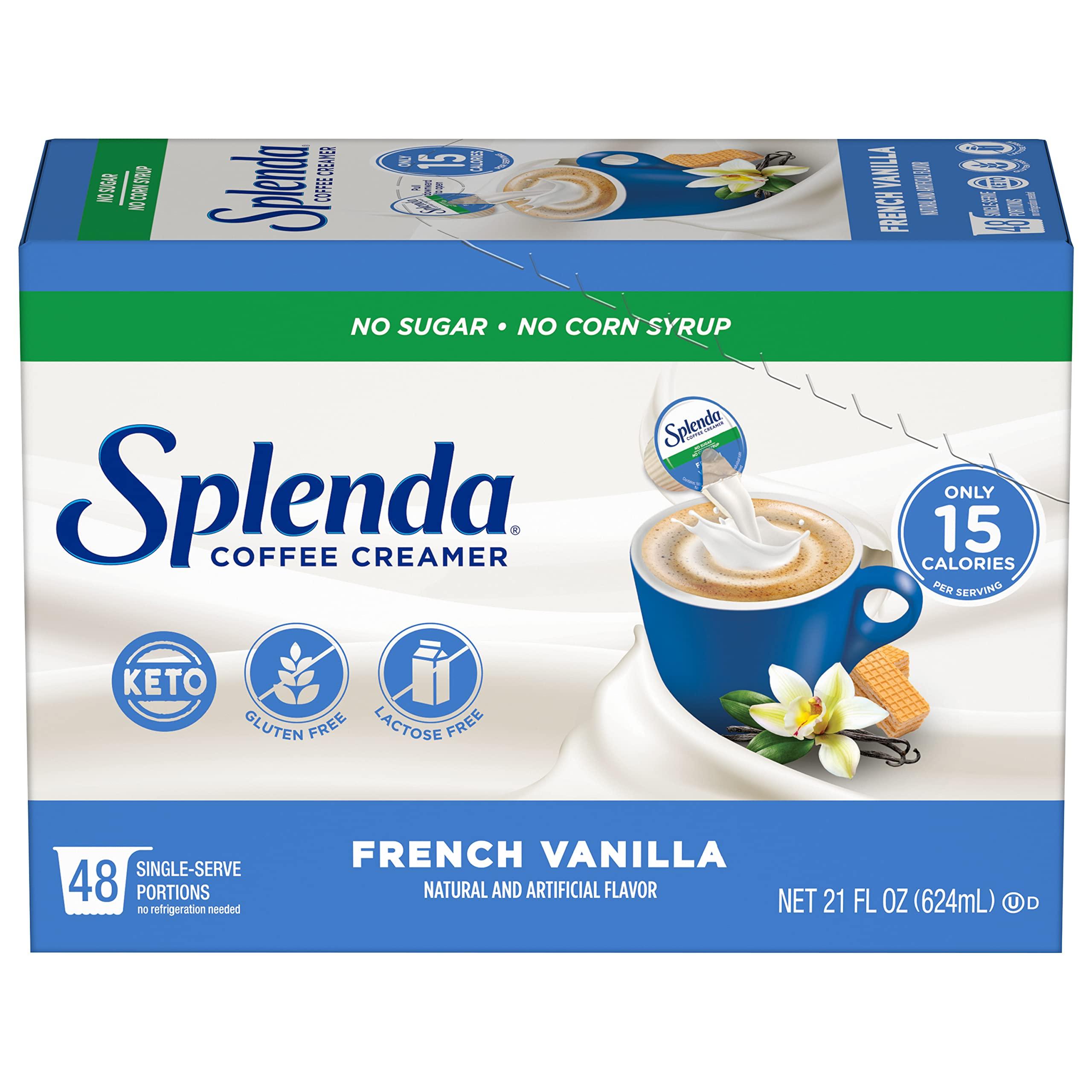 SPLENDA SPLENDA Single Serve Coffee Creamer Cups, Sugar Free French Vanilla, 48 Count (Pack of 2)