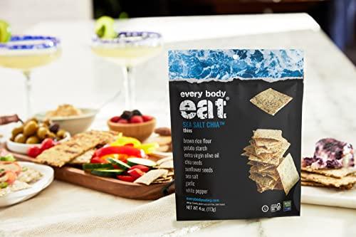 Every Body Eat Every Body Eat Sea Salt Chia Snack Thins, Gluten & Dairy Free, Vegan (1 Pack)
