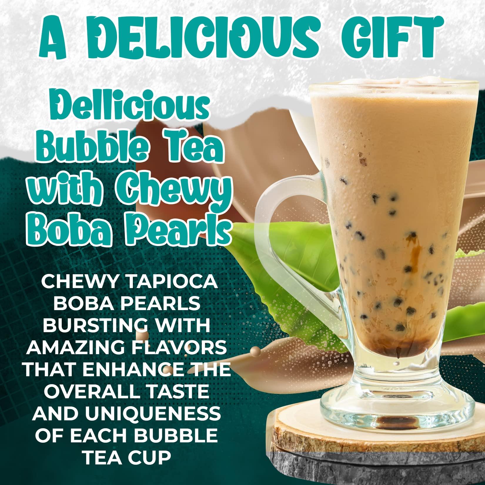Fusion Select Fusion Select 5 Packs Authentic Tea Flavors Sakura, Lavender, Rose, Thai Tea, Original Milk Tea Boba Tea Kit Extra Rich Flavor Bubble Tea Drinks, Boba Tapioca Pearl, Boba Straws, Complete Boba Kit
