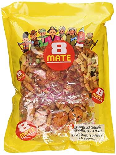 PARSIC Shirakiku Japanese rice crackers Multi Pack, 16oz Each (Norimaki Mate, 8-Mate) (8-Mate (Pack of 2))