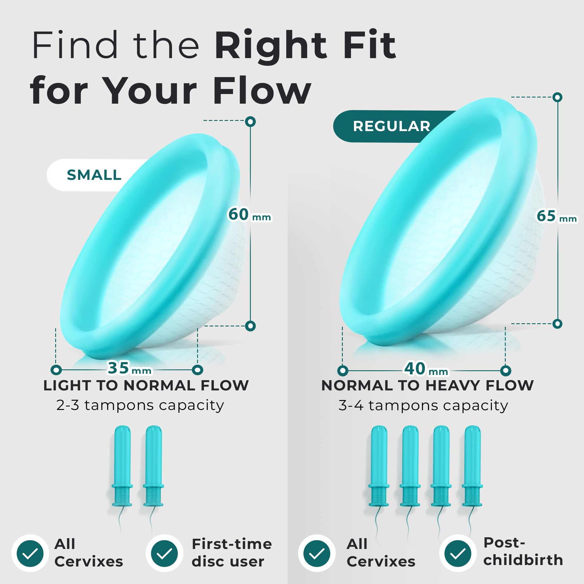 EcoBlossom Reusable Period Disc - Soft Period Disc for Women (Small/Large (Teal & Magenta))