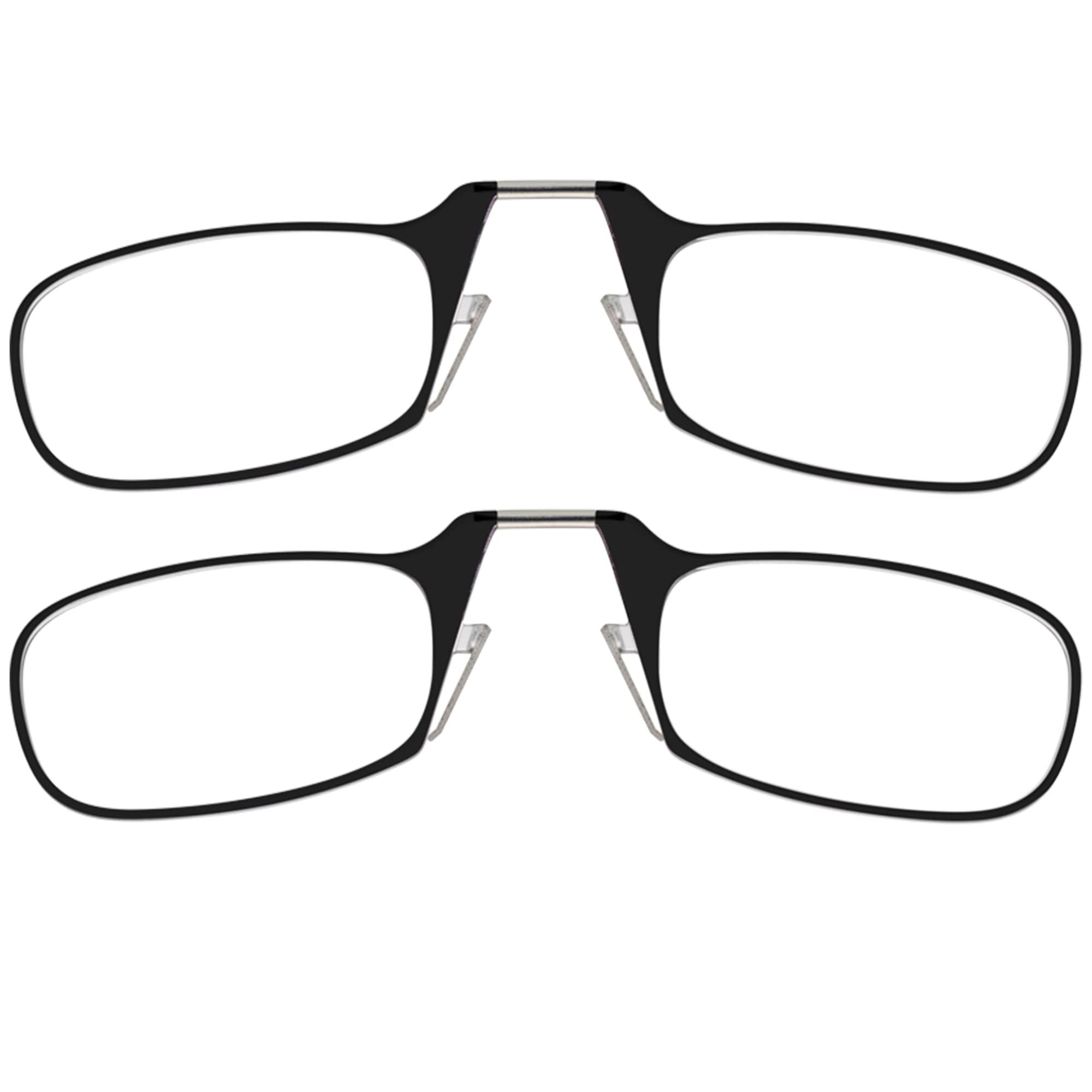 ThinOptics ThinOptics Readers Rectangular Reading Glasses, Black, 44mm + 2.5