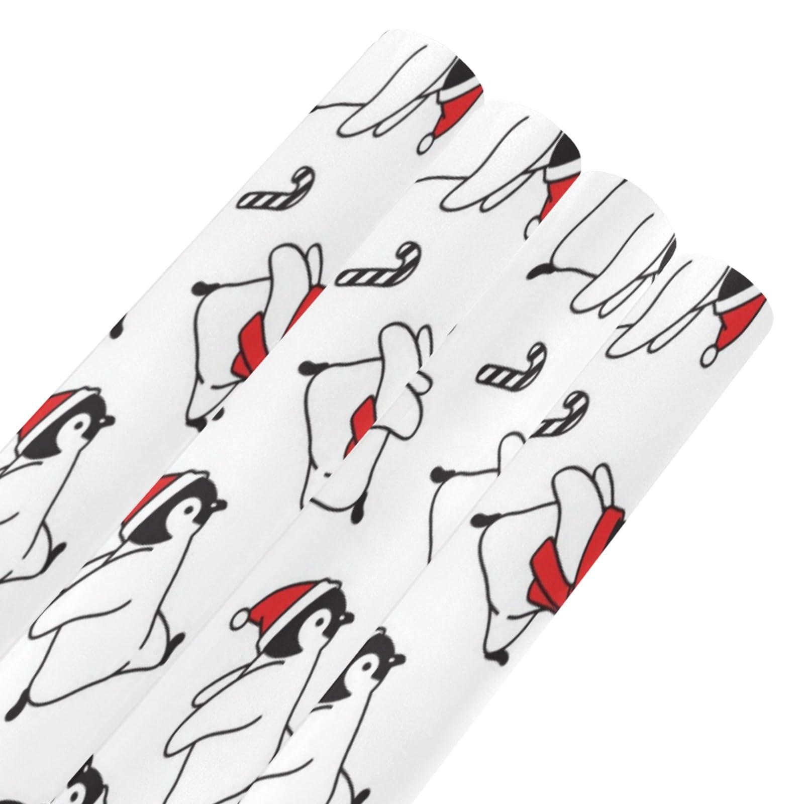 OTVEE OTVEE 4 Rolls Gift Wrap Paper Roll,Penguin Christmas Design Gift Wrap Wrapping Paper for Birthdays, Graduations, Father\'s Day, Baby Showers, Halloween, Christmas, 58x22.8 in Per Roll