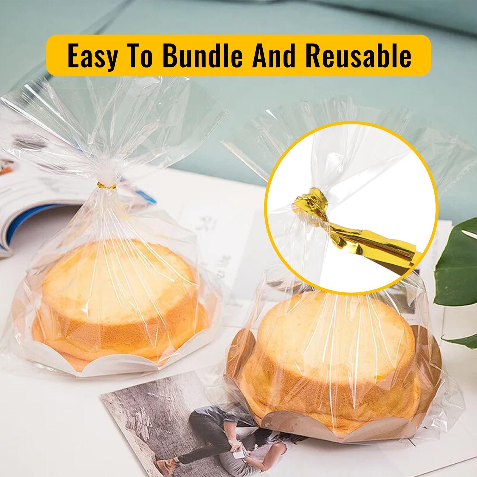 MORIDA MORIDA 200pcs 4X10 inch Cellophane Bags Cellophane Treat Bags Clear Gift Bags Cake Pop Bags Candy Bags Cello Bags for Party Favors Goodie Favor Bakery Cookie with 5\" Twist Ties