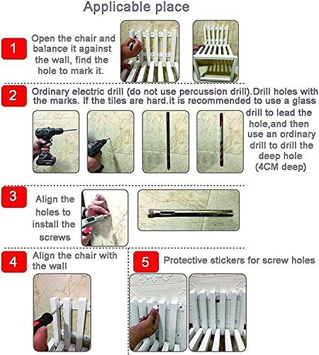 YOODODO YOODODO Wall Mounted Folding Chair, for Entryway Hall Kitchen Bathroom Shower Seats Invisible Fold Up Shower Stool Shower Chair (Color : Log Color, Size : 32 * 26cm)