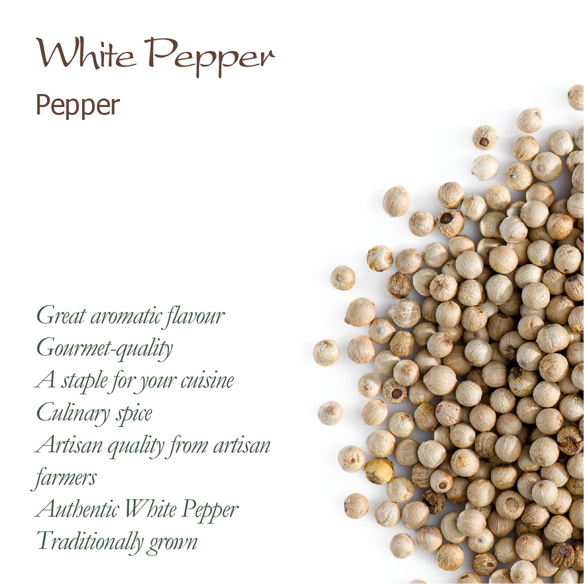 Valley of Tea White Peppercorns Whole Pepper - White Peppercorn Spice - White Peppercorns For Grinder Whole White Pepper Peppercorns White Peppercorn Whole White Peppercorns Grinder Whole Spice Pepper White 100g