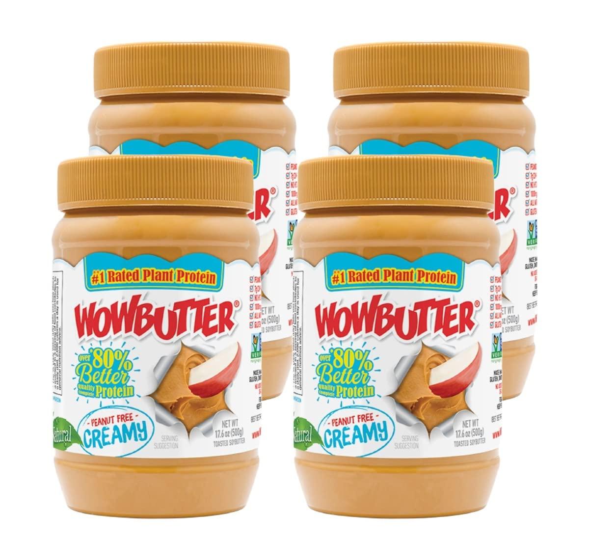 WOWBUTTER WOWBUTTER Natural Peanut Free Creamy 1.1lb Jar, (Pack of 4)