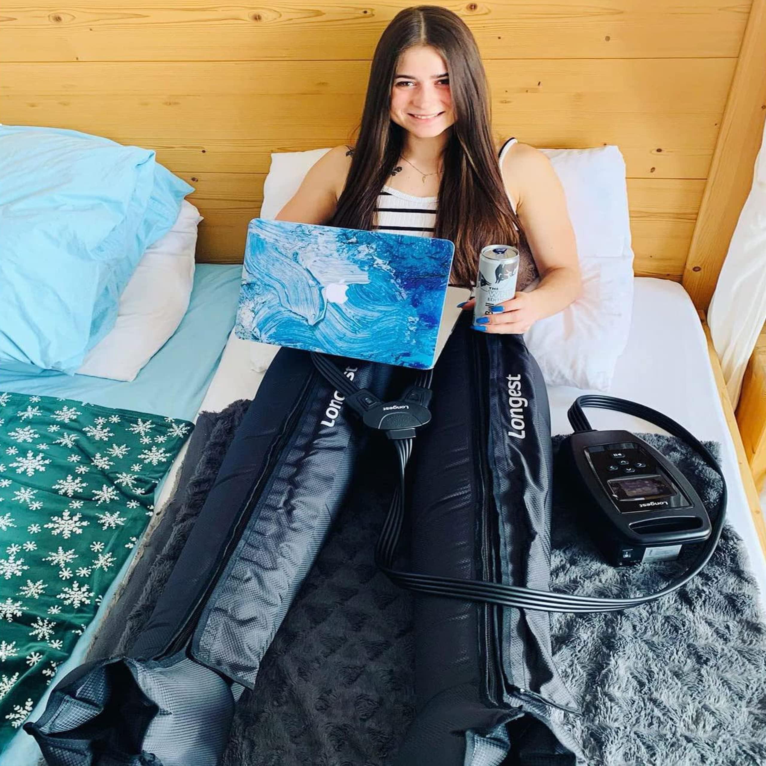 LONGEST LONGEST Lymphedema Pumps Legs Air Compression Recovery Boots Leg Recovery Compression System Machine for Swelling, Circulation & Pain Medium