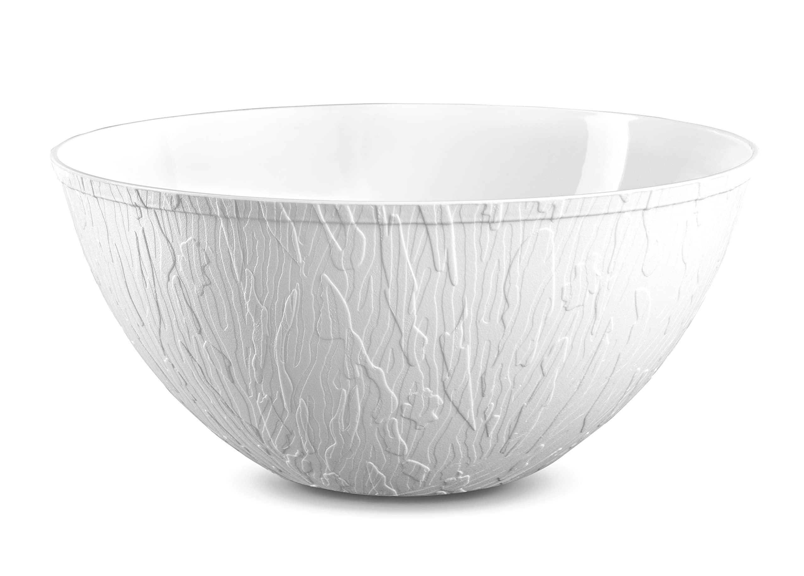 Posh Setting Plastic Serving Bowls Large Disposable White Serving Bowl Snack Bowls for Parties Disposable Plastic Chip Bowls for Parties, Buffet, Catering, Display or Salad Bar [5 Pack - 96 oz]