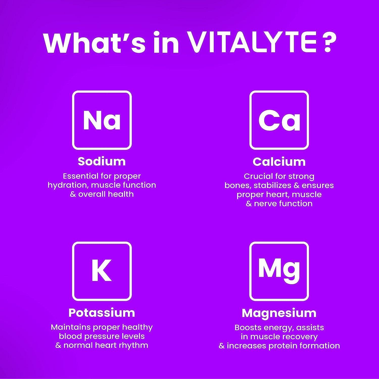 Vitalyte Vitalyte Electrolyte Powder Drink Mix, Isotonic Electrolyte Hydration Mix, Bulk Case Stick Pack (12 Pack, Grape)