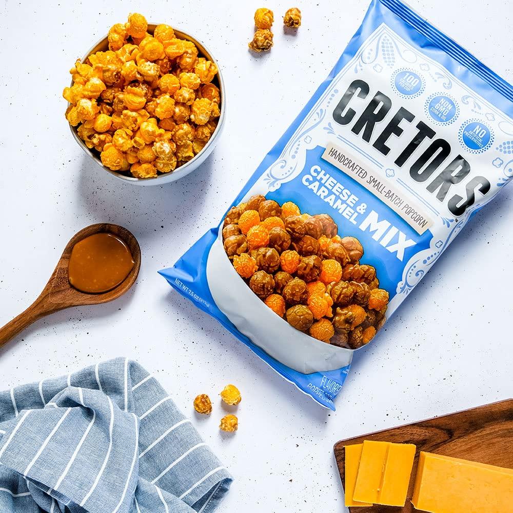 Popcorn Indiana G.H. Cretors, Caramel Flavor Popcorn (6 Pack - 8.0 Oz Each) + G.H. Cretors, The Mix, Cheese & Caramel Flavor Popcorn (6 Pack - 7.5 Oz Each)