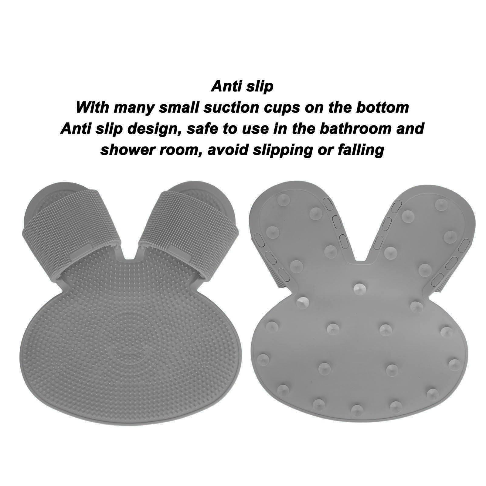 Dioche Soft Silicone Bath Mat for Foot Massage, Anti Slip Shower Mat with Strong Suction Cups, Foot Scrubber Massager (black)