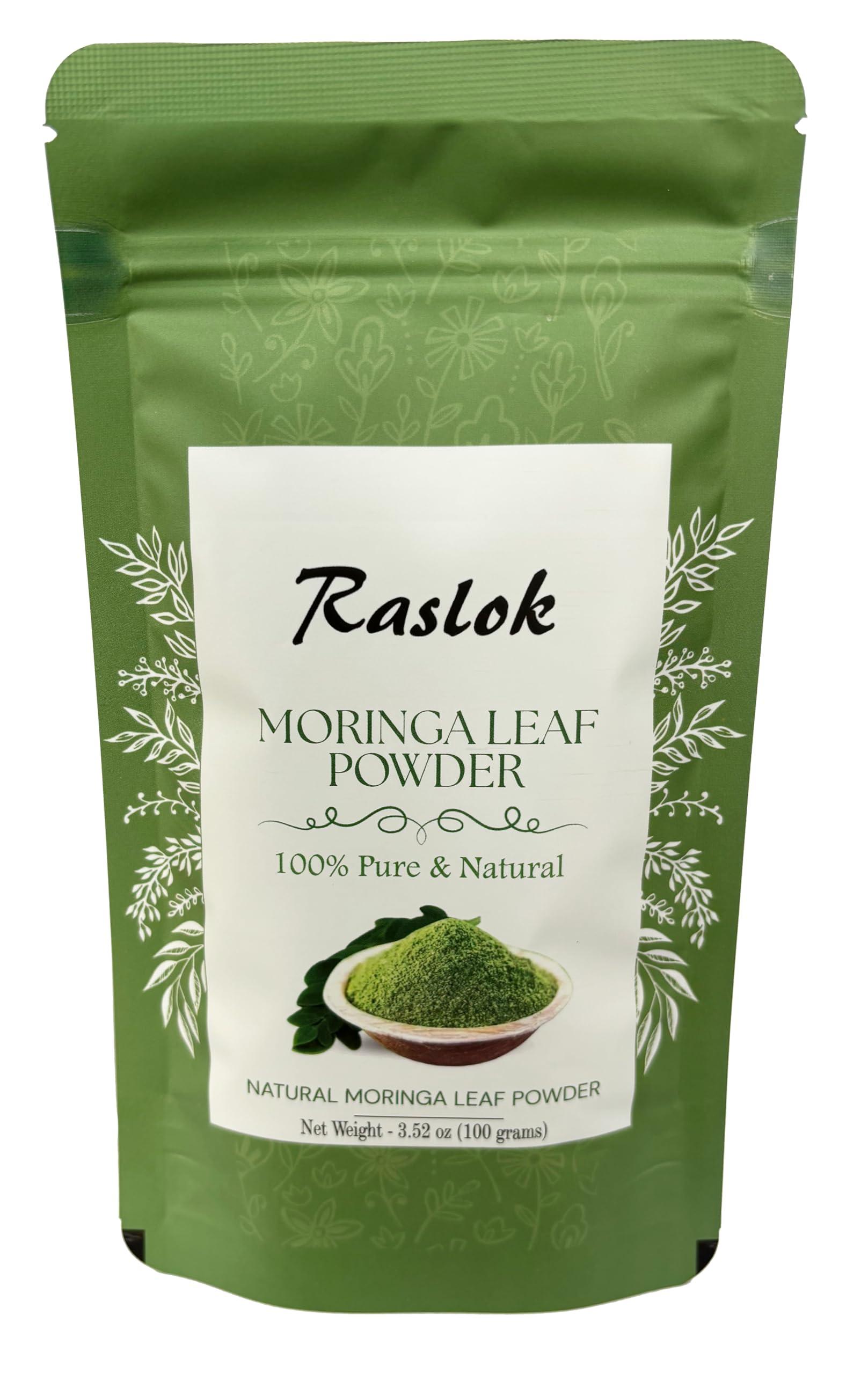 Raslok Raslok Moringa Powder | 100% Pure Moringa Leaf NO Stems | Moringa Olifera Powder (3.52 Oz)
