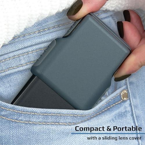 Carson Carson MiniBrite LED Lighted Slide-Out Aspheric Magnifier with Protective Sleeve (PO-55), 5X, Gray