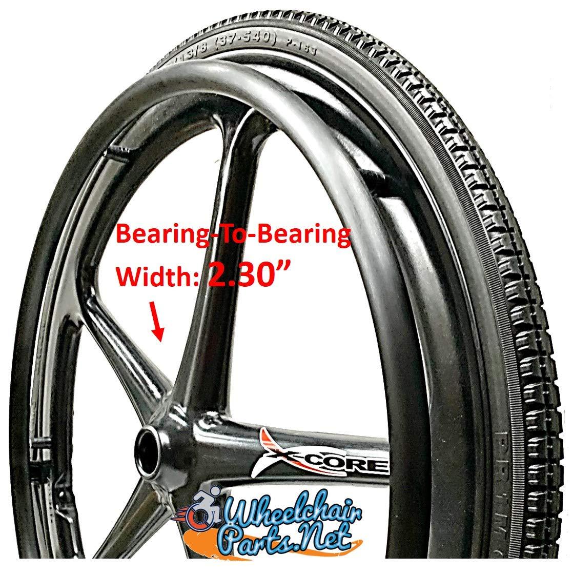 Xcore X-CORE 24" 5 Spoke Wheel with Everyday Soft Roll Solid Tire (Black Wheel)