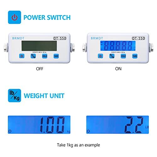 BRMDT BRMDT Digital Scales for Body Weight Heavy Duty for Hospital & Physician Use, Large Digital Display and Base with The Ability to Weigh Up to 660lbs/300kg (White, DT-550)