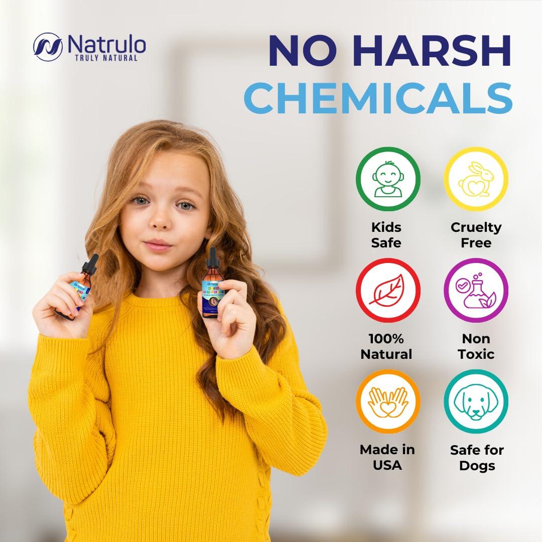 Natrulo Natrulo Natural Ear Drops for Kids Ear Infection Treatment Organic Children Ear Oil Drops Relieves Ear Aches, Itchy Ears, Infections, Swimmer's Ear, & Loosens Wax Kids Safe, Made in USA