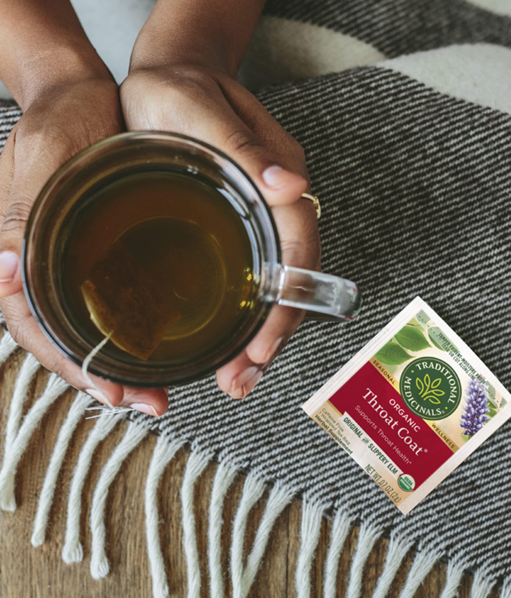 Traditional Medicinals Traditional Medicinals Tea, Organic Throat Coat, Supports Throat Health, 16 Tea Bags