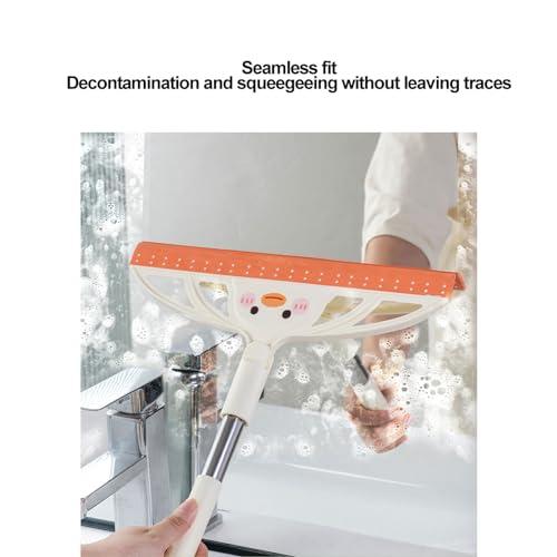 LUNCHS LUNCHS Shower Squeegee with Long Handle,Silicone Water Scraper Cleaner Tool for Mirror, Floor, Bathroom,Kitchen,Glass Wiper (Color : Yellow)