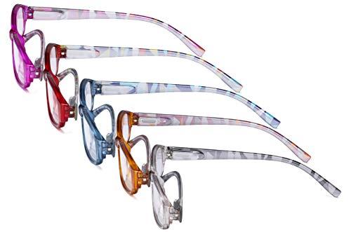 Eyekepper Eyekepper 5 Pack Ladies Reading Glasses with Pattern Arms - Design Readers for Women Reading +0.50