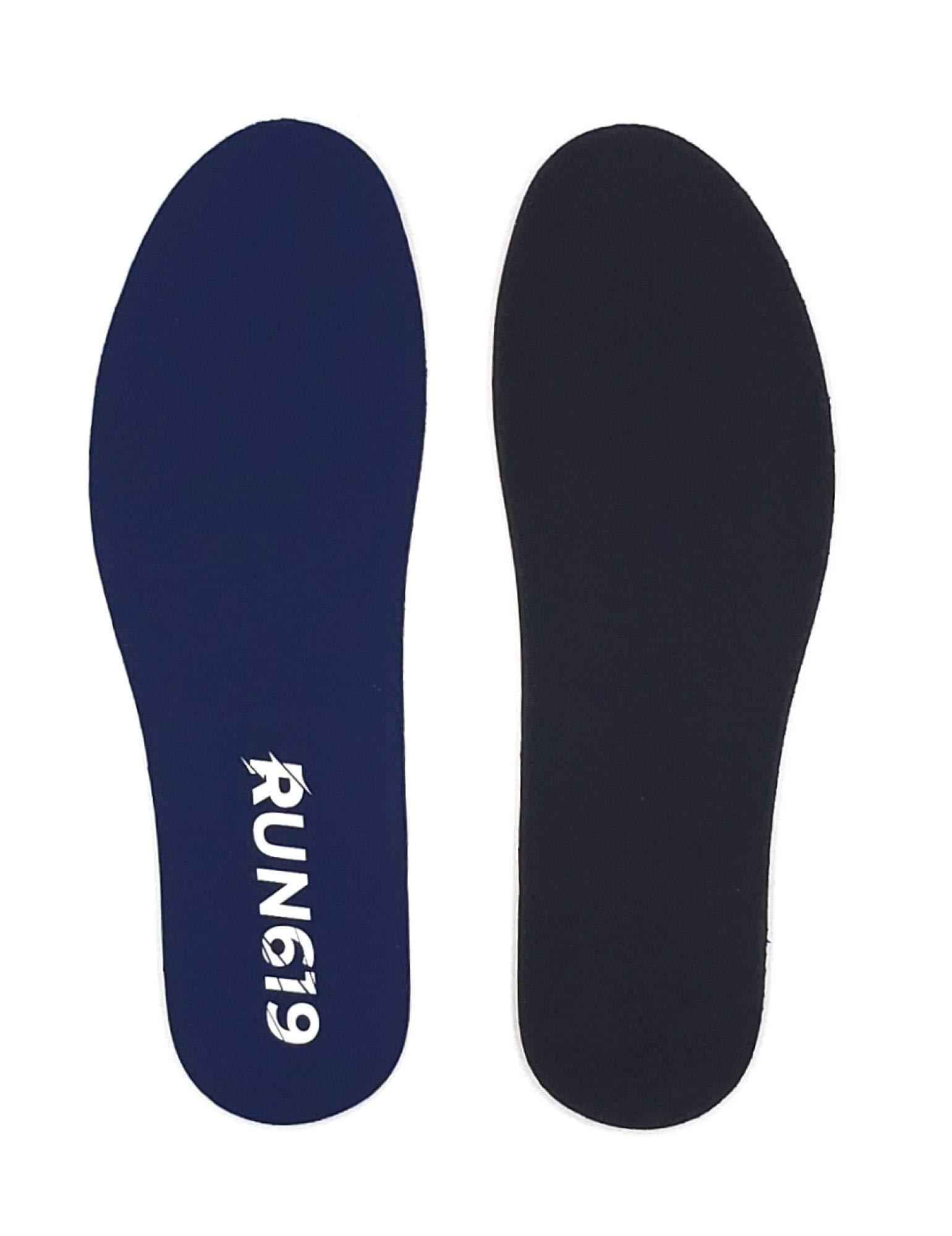 Run 619 Run 619 Zero Drop Shoe Insoles, Traditional Shape, Foot Forming, Regular Width - Thin, Firm, Flat Shoe Inserts - Men\'s 9-10 / Women\'s 10-11