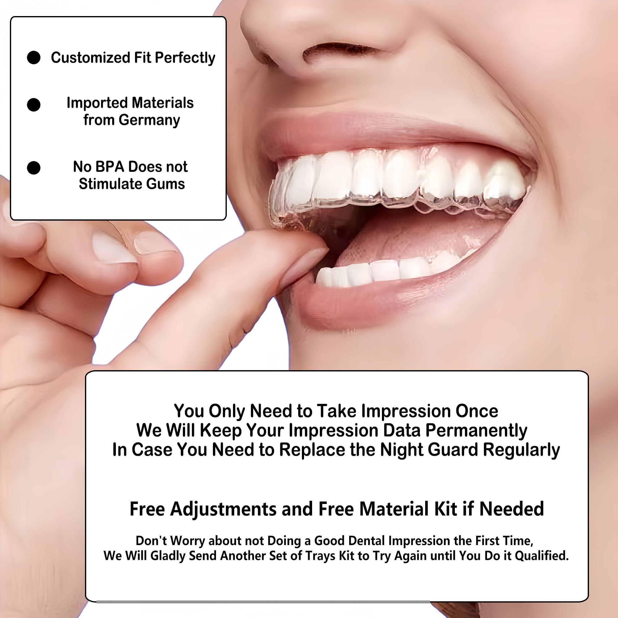Candyying Custom Dental Night Guard, Custom Mouth Teeth Guards Against Teeth Grinding/Clenching Dental Retainer for TMJ Relief and Bruxism (One Lower Guard)