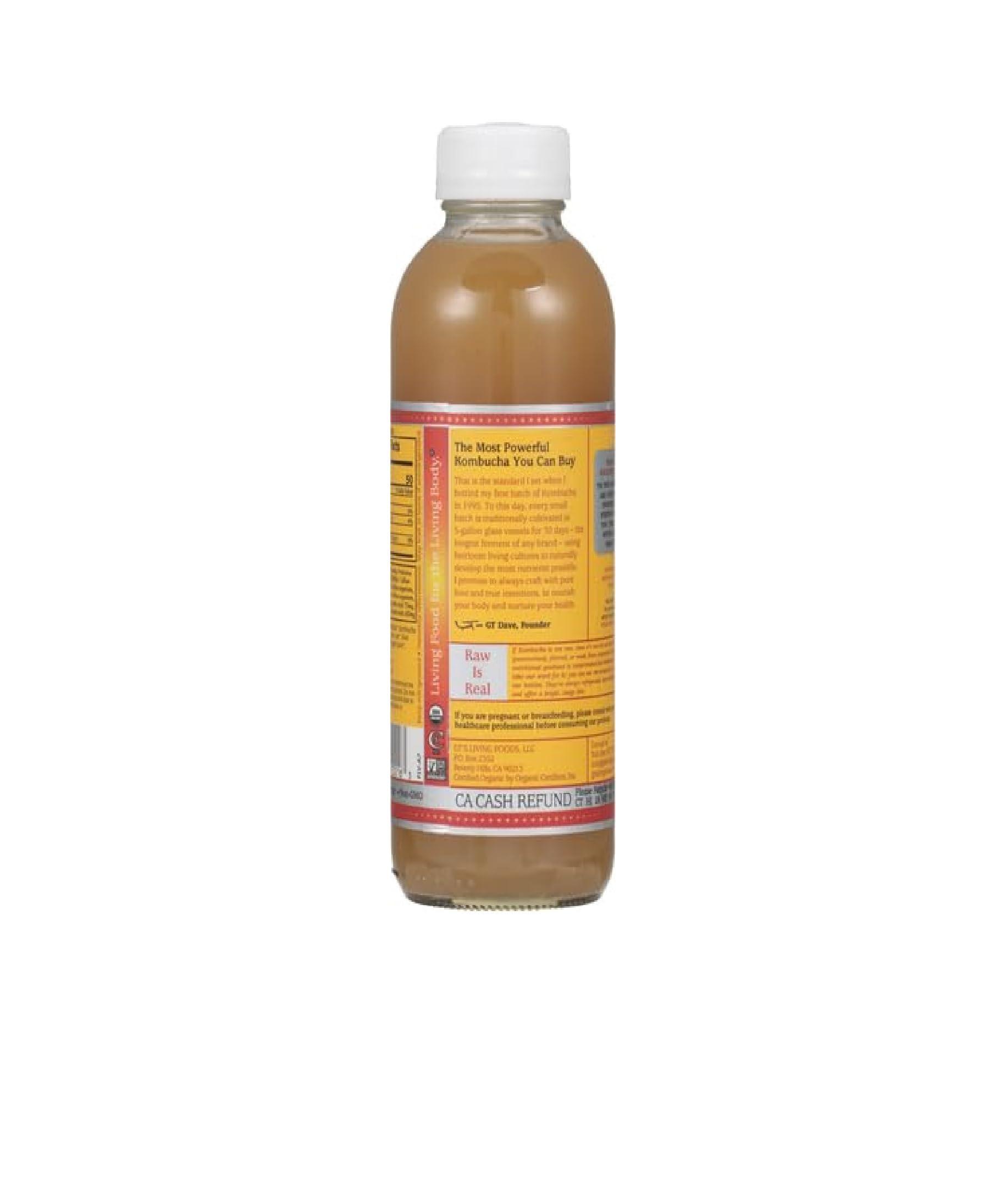 Generic Generic Synergy Organic & Unpasteurized Raw Kombucha Gingerade - Enzymes and Probiotics 16oz pack of 12