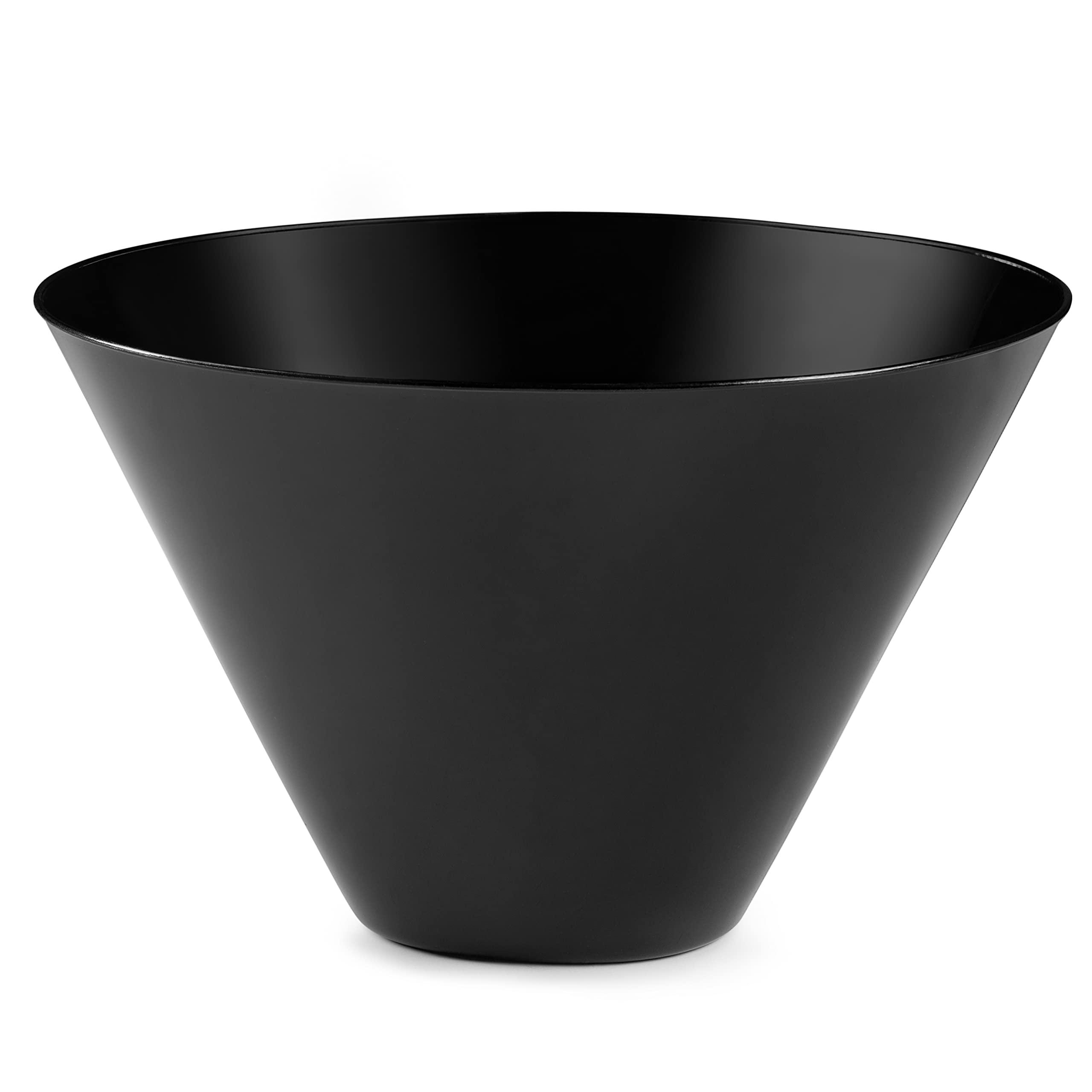 Posh Setting Posh Setting Black Serving Bowl, Round Disposable Large black plastic bowls for Snack Salad Bowls, Serving Bowls for Parties, Acrylic Party Supplies, Candy Bowl [5 Pack - 96 oz]