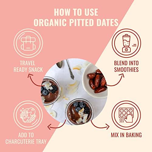 SUNNY FRUIT ORGANIC Pitted Dates (Deglet Nour) - Sunny Fruit 48oz Bulk Bag (3 lbs) | NO Added Sugars, Sulfurs or Preservatives | NON-GMO, VEGAN, HALAL & KOSHER