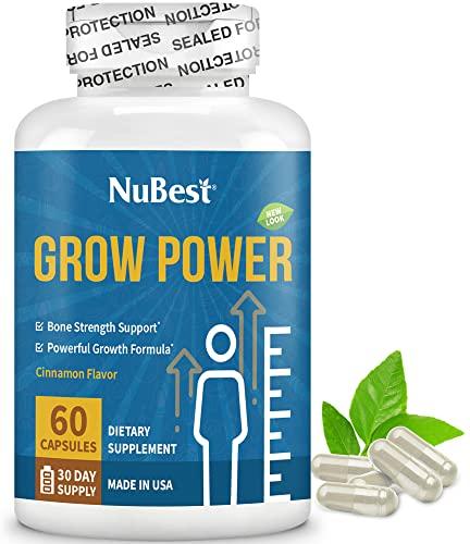 NuBest Grow Power Height Growth - Powerful Height Growth Formula for Children (10+) & Teens - Supports Healthy Height Growth, Overall Health with Calcium, Vitamin D3, Phosphorus, Magnesium & More - 6 Pack