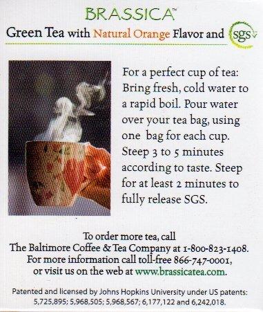 Brassica Tea Brassica Tea Green Tea with Trubroc, Orange, 6 boxes (96 Total Tea Bags)