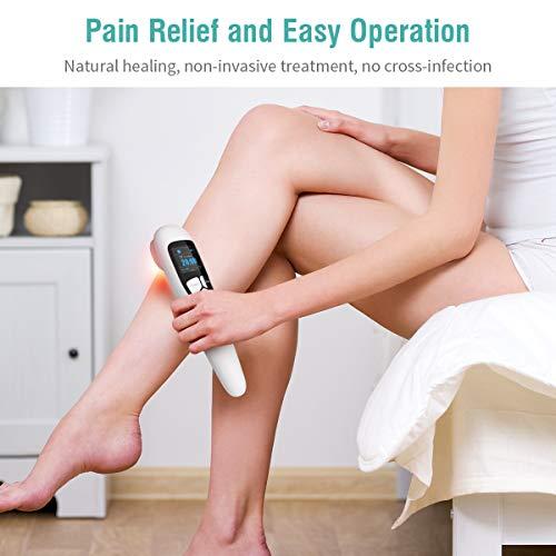 YOUICHIC Handheld Cold Laser Therapy Device with LED Display, Low Level Red Light Therapy for Dog Human Pain Relief Joint and Muscle, Body Back Shoulder Knee Pain, 4 Power & 4 Timer