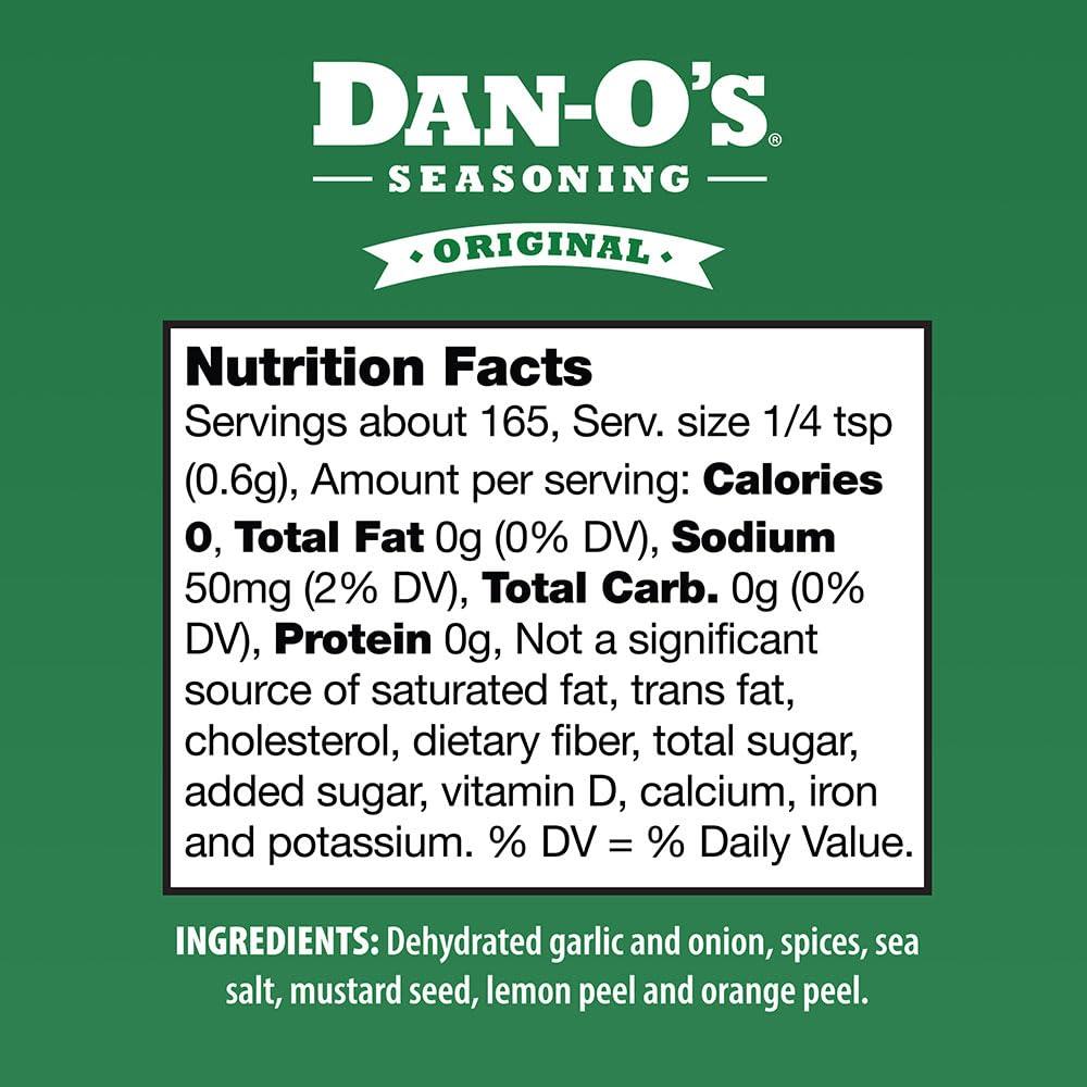 Dan-O's Dan-O\'s Original Seasoning - Great on Chicken, Meats, Veggies - All-Purpose, All-natural, Sugar Free, Zero Calorie, Savory Seasoning for Cooking Anything, marinade, rub, dips - Small bottle (3.5 oz)