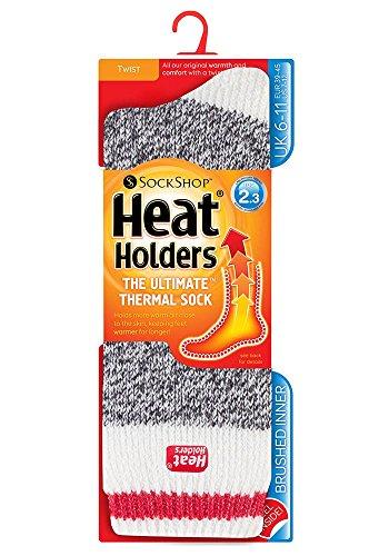 HEAT HOLDERS Heat Holders Thermal Socks, Men's Original, US Shoe Size 7-12 (Grey Block Twist)
