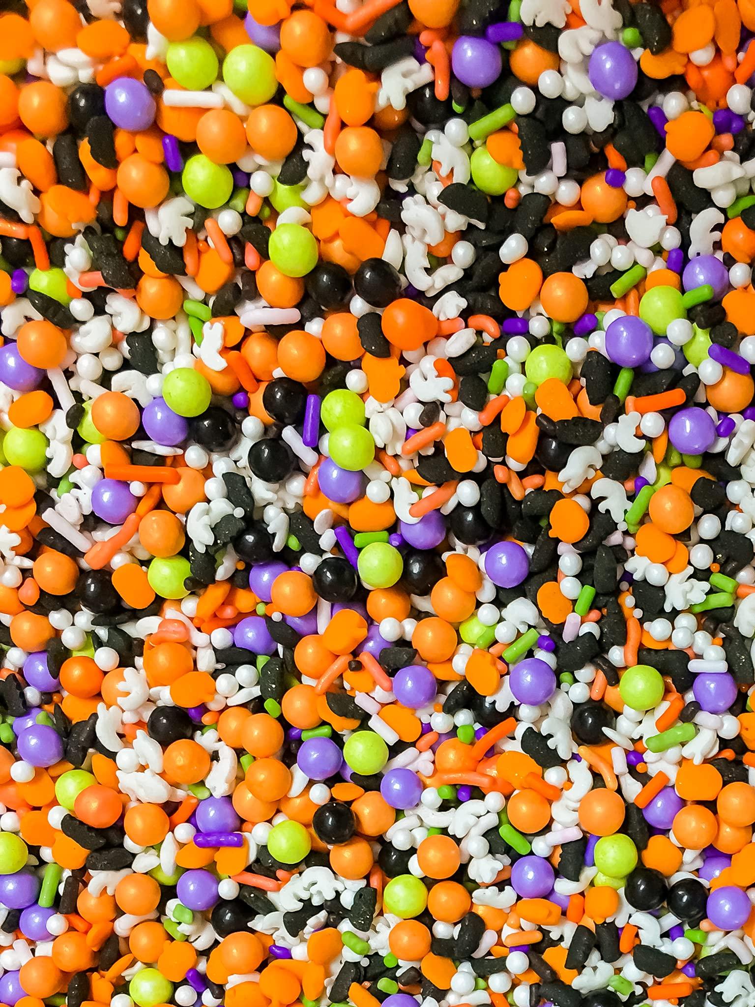 Sprinkle Deco Ghost Bling Edible Ready to Use Confetti Halloween Sprinkles Toppings For Cake Cookie Cupcake Icecream Donuts 4oz