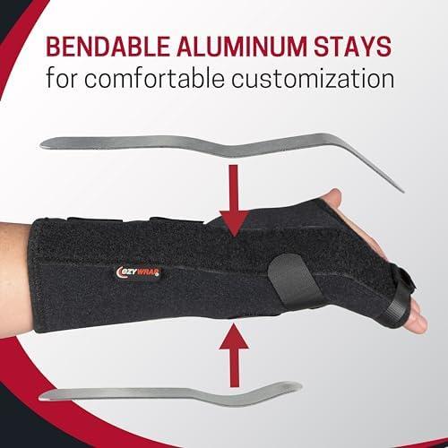 Ezy Wrap Ezy Wrap The Boxer Orthopedic Hand & Wrist Brace Wrist Support Brace for Women & Men Comfortable Wrist & Hand Wraps w/Finger Splints for Metacarpal Fracture, Sprain, or Swelling (Black) - Regular