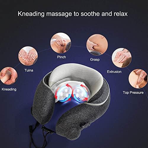 KDFJ KDFJ U-shaped Inflatable Massage Pillow, Multifunctional Neck Protector, Cervical Massager, Head Health Massage Pillow-Yellow