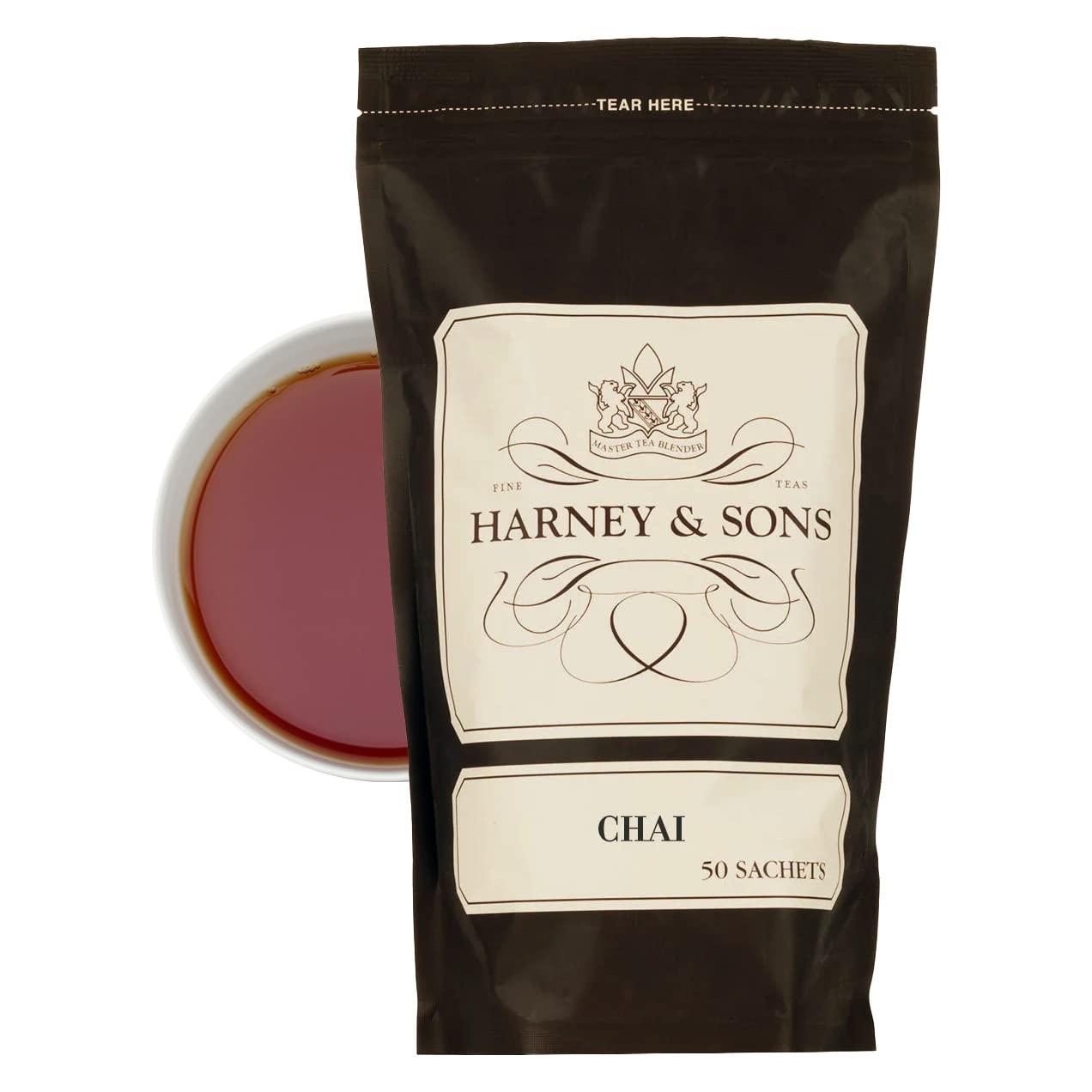 Harney & Sons Harney & Sons Chai Tea – Caffeinated Strongly Spiced Black Tea- 50 Tea Sachets