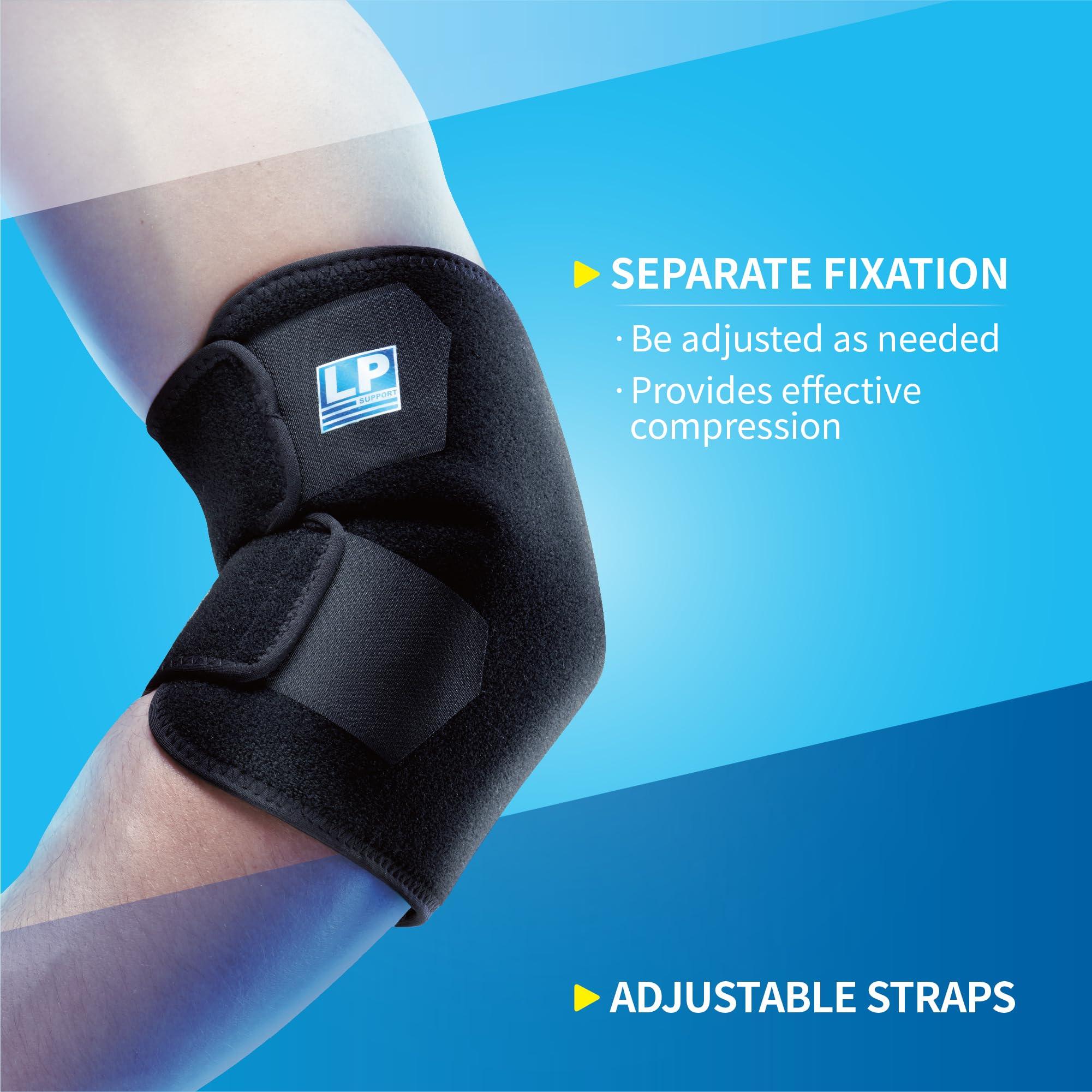 LP SUPPORT LP SUPPORT 759 Adjustable Elbow Brace for Tennis Elbow, Tendonitis, and Arthritis - Pain Relief for Men, Women, and Youth - One Size Fits All