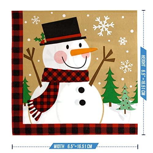 Iconikal Iconikal Disposable Dinner Paper Party Napkins, Winter Wonderland Snowman, 75-Count